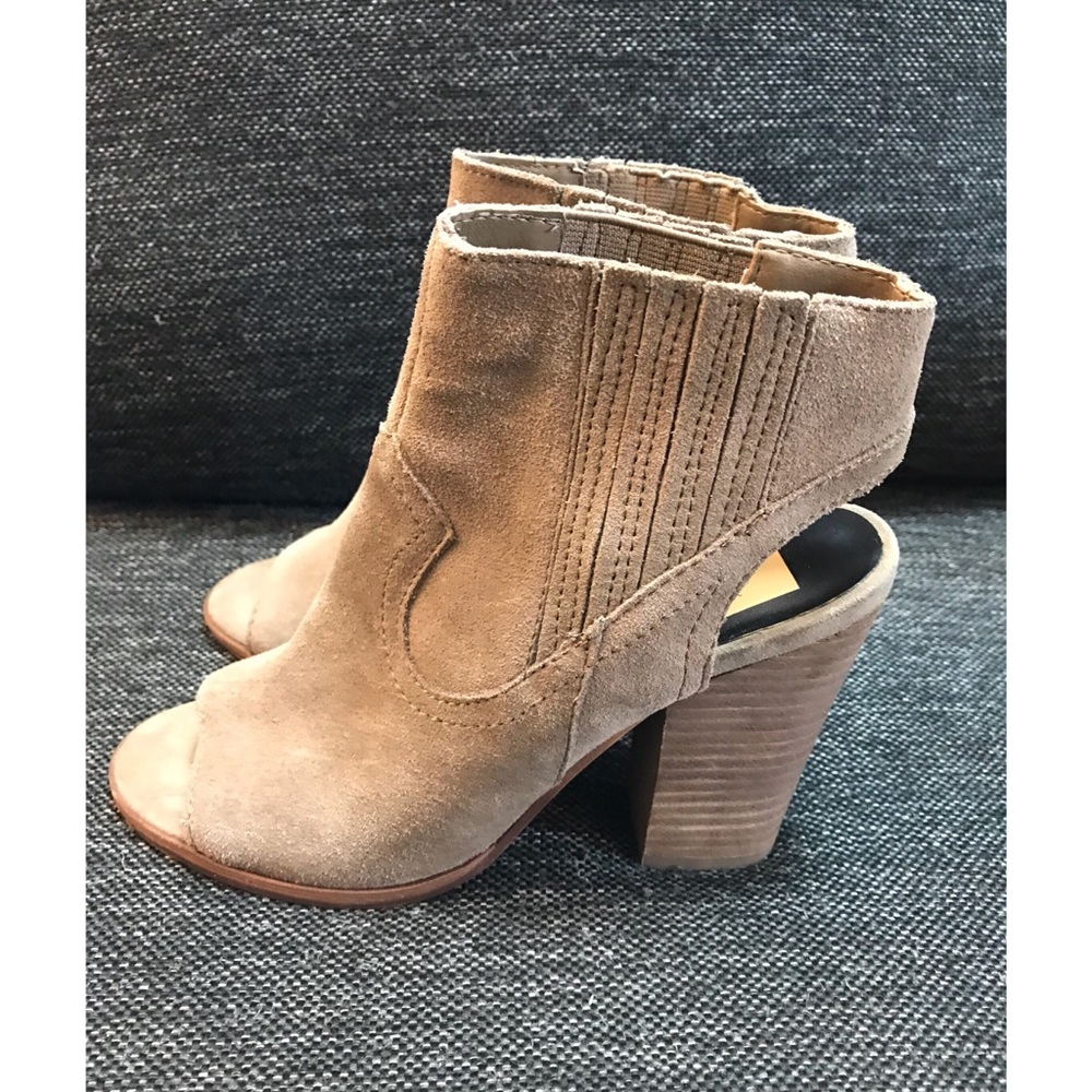 Dolce Vita Pasha Suede Open Toe Ankle Boots Size 6
